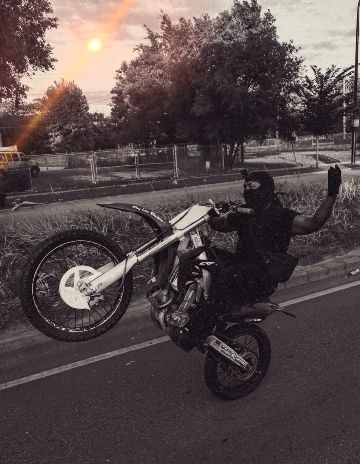 Dirt bike wheelie